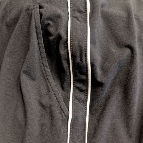 J.Jill Wearever Black White Stripe Pull On Wide Leg Pants Size Large Petite - Picture 4 of 6